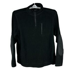 Condor Men's XL Black Fleece Pullover With Zippered Chest Pocket & Elbow Patches